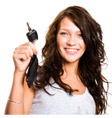 girl with a key to complete range of car and automotive repair services